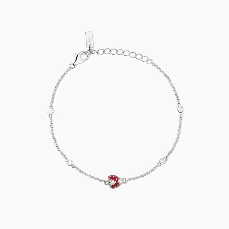 Mabina - Bracciale in argento con catena e coccinella