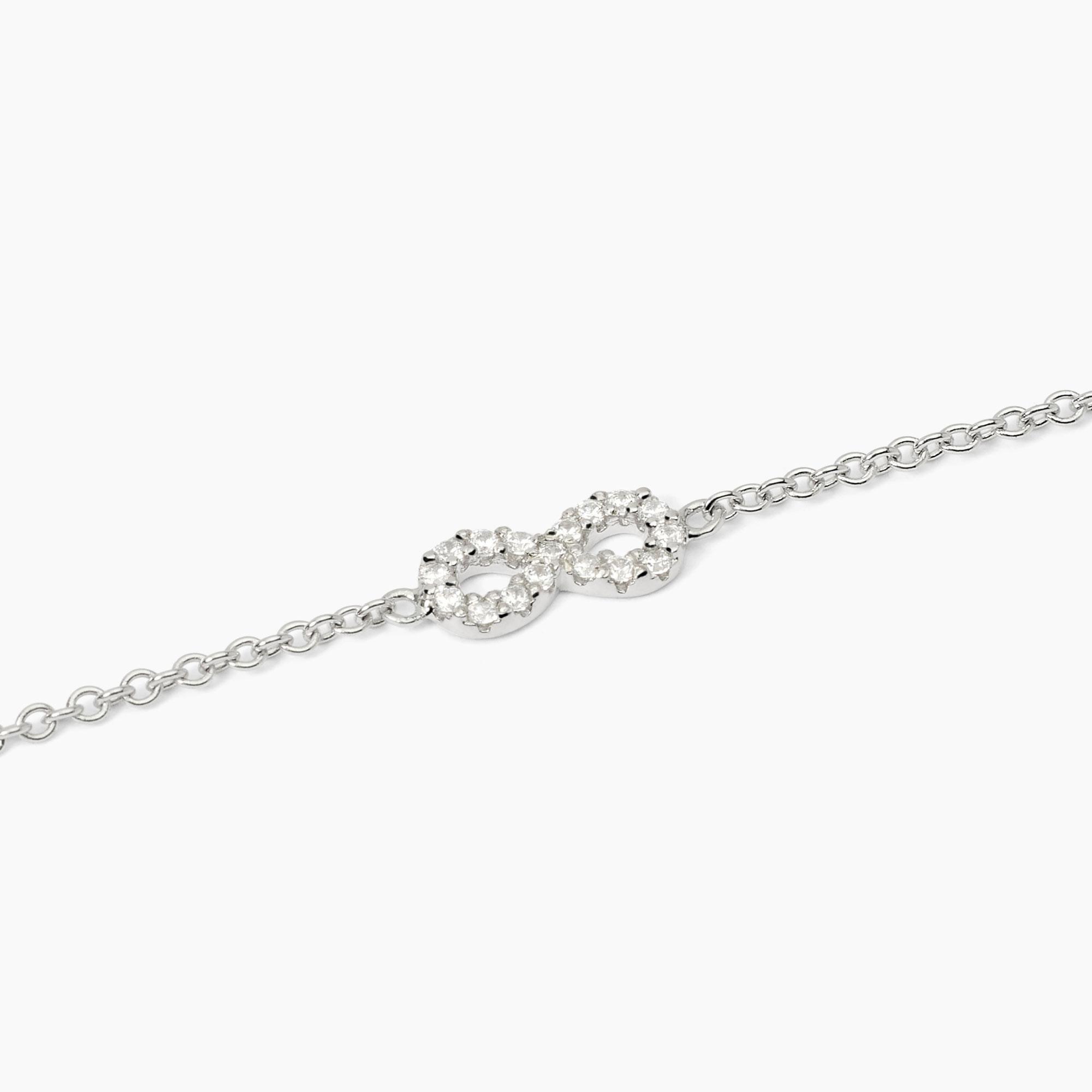 Mabina - Bracciale in argento con catena forzatina e infinito