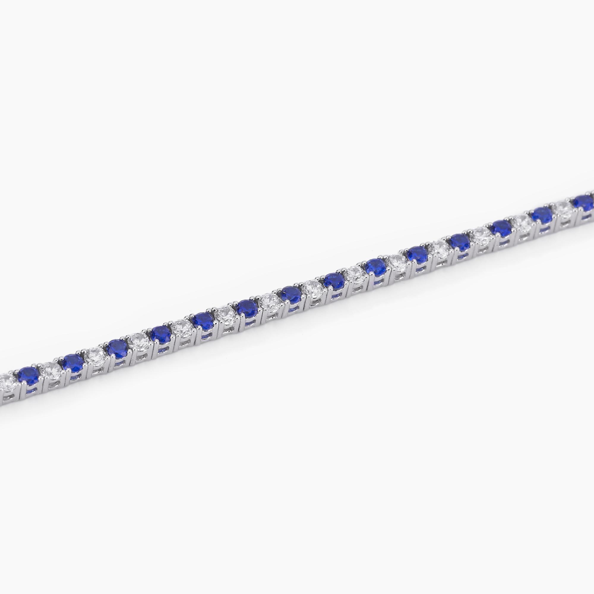 Mabina - Bracciale tennis con zirconi bianchi e zaffiri sintetici