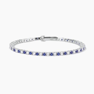 Mabina - Bracciale tennis con zirconi bianchi e zaffiri sintetici