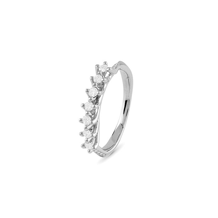 ANELLO 7 PIETRE BLISS PLATINO CON DIAMANTI