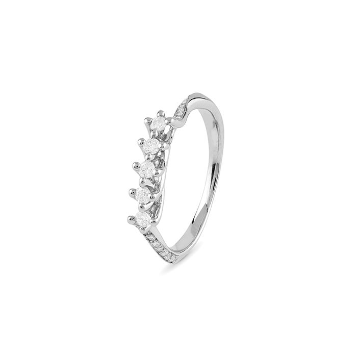 ANELLO 5 PIETRE BLISS PLATINO CON DIAMANTI
