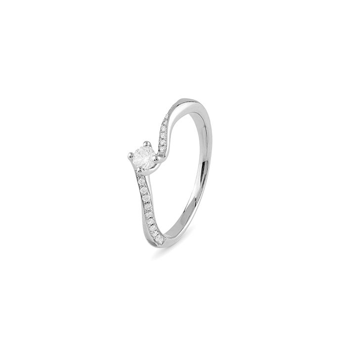 ANELLO SOLITARIO BLISS PLATINO CON DIAMANTI