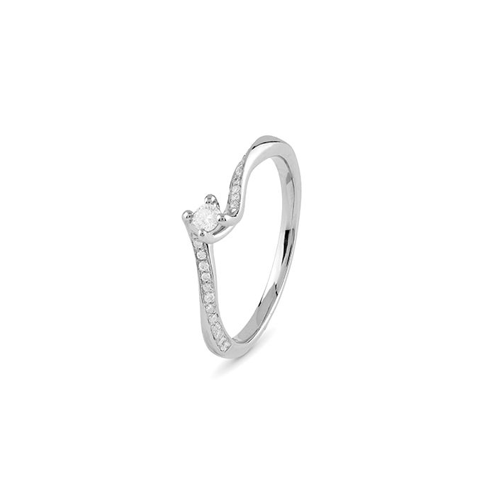 ANELLO SOLITARIO BLISS PLATINO CON DIAMANTI