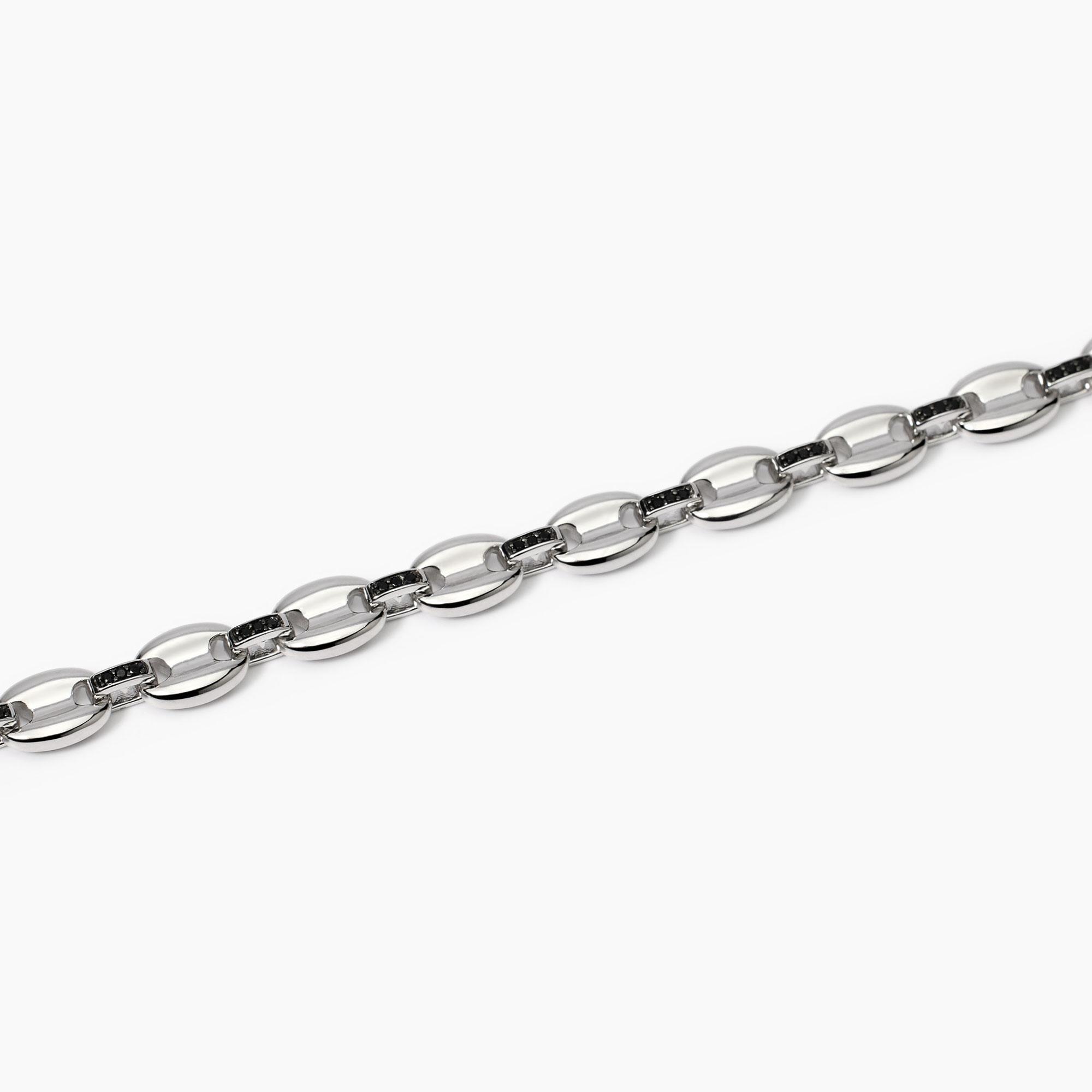 Mabina Bracciale uomo con maglia marina e zirconi