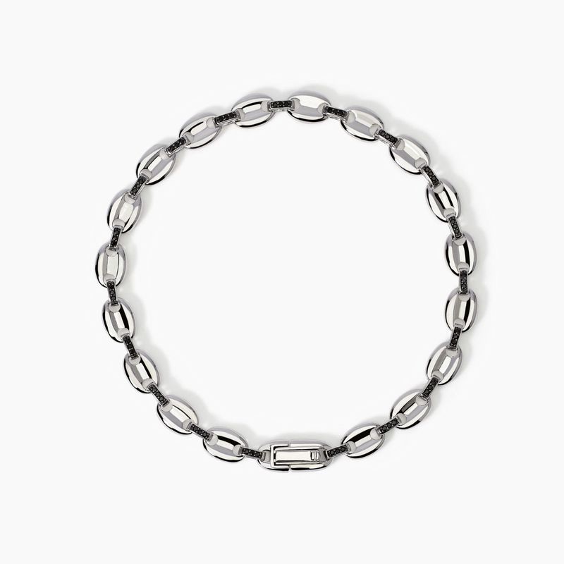 Mabina Bracciale uomo con maglia marina e zirconi
