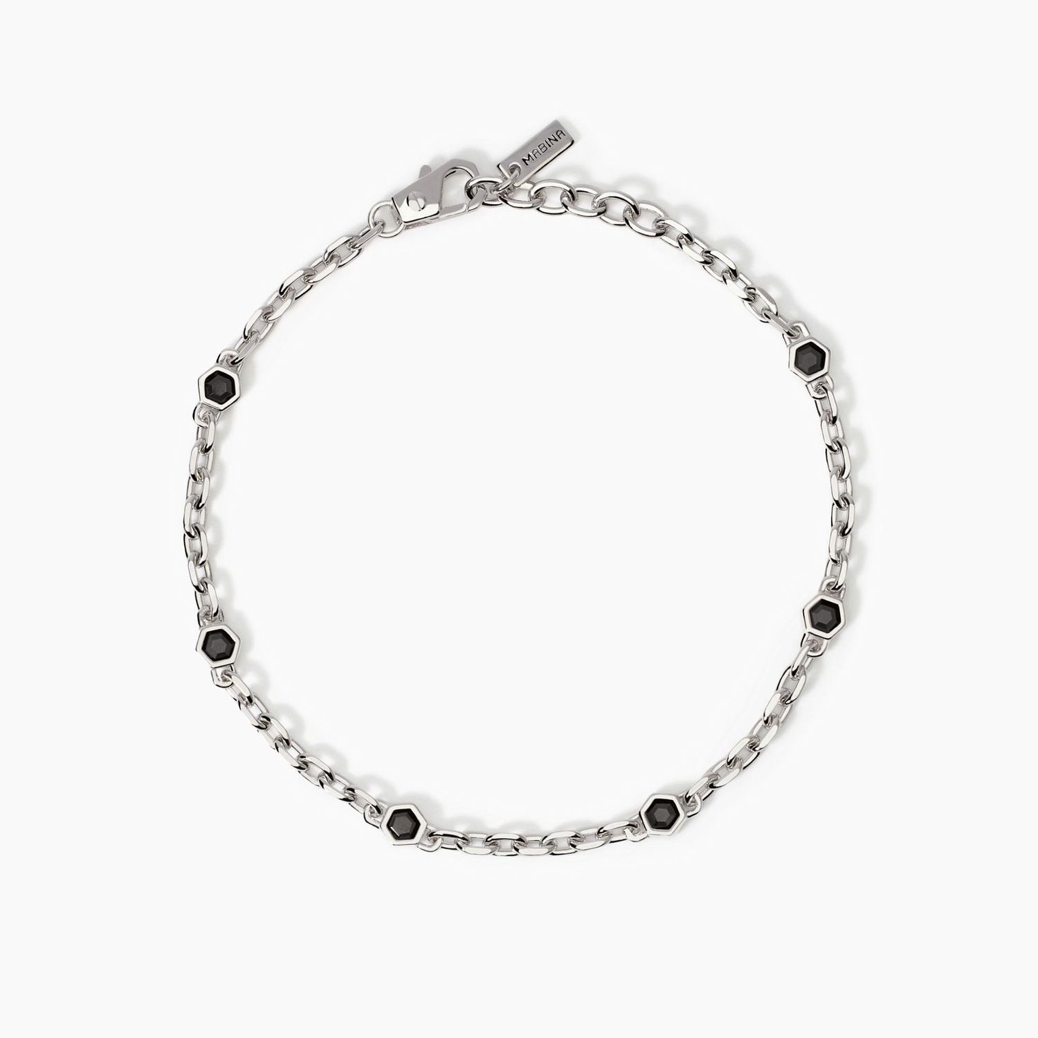 Mabina Bracciale con catena forzatina e zirconi