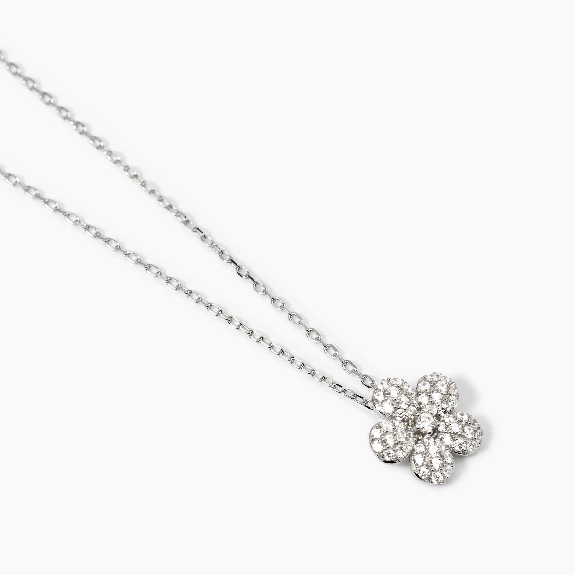 Mabina Girocollo con fiore in zirconi