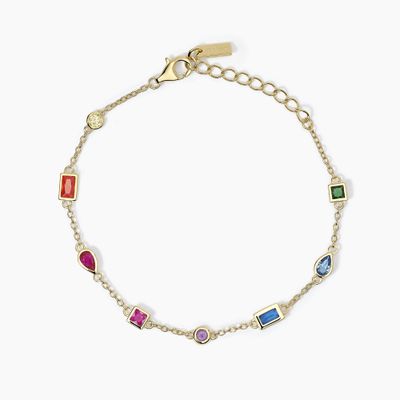 Mabina Bracciale multicolor con catena forzatina
