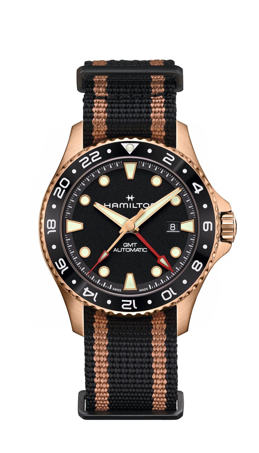 OROLOGIO HAMILTON  KHAKI NAVY SCUBA GMT AUTO 43mm H82565930