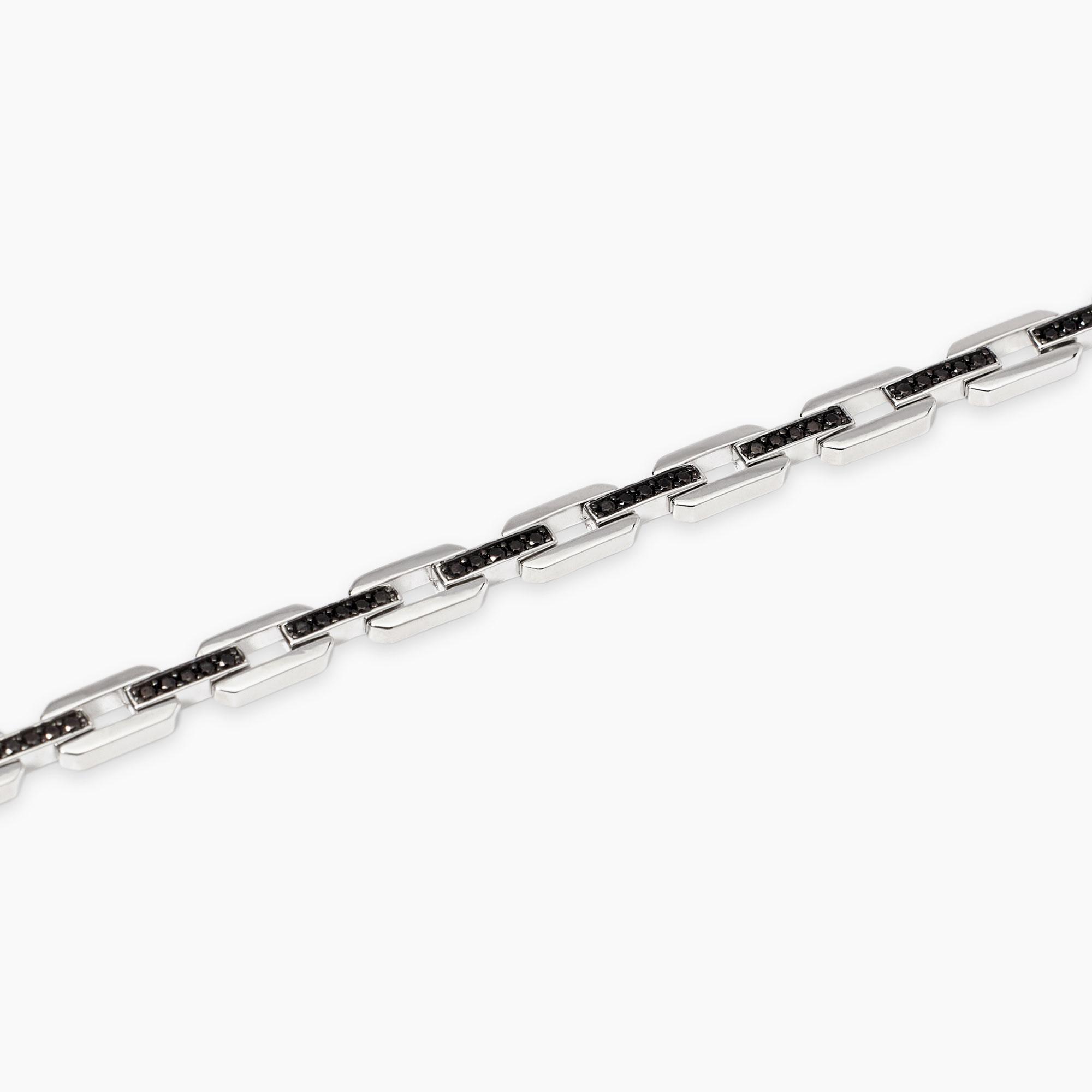 Mabina Bracciale uomo con elementi imperniati e zirconi