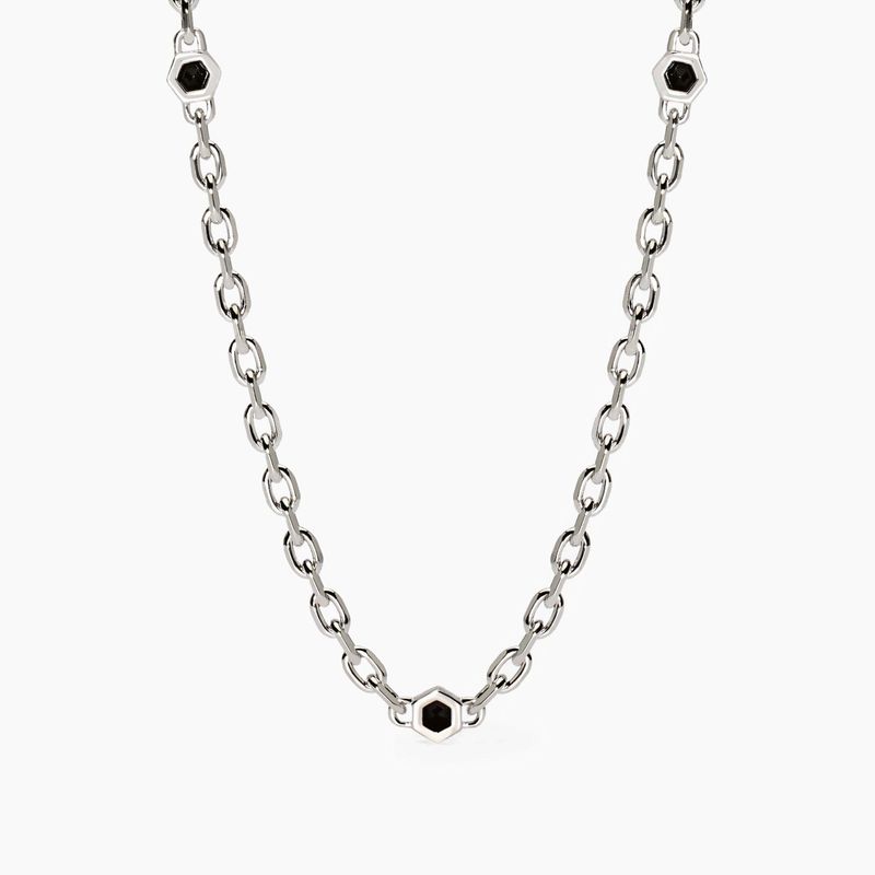 Mabina Collana uomo con catena forzatina e zirconi