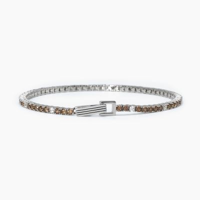 Mabina Bracciale tennis marrone e bianco