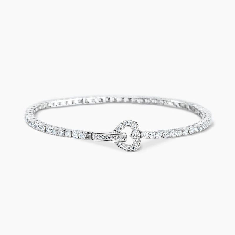 Mabina Bracciale tennis con zirconi e chiusura cuore