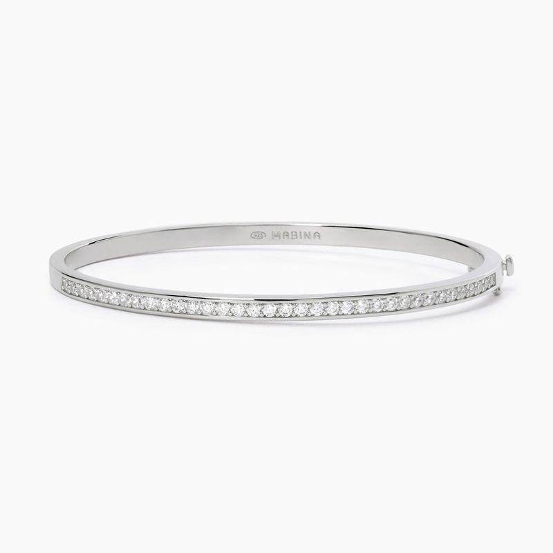 Mabina Bracciale rigido in argento con pietre
