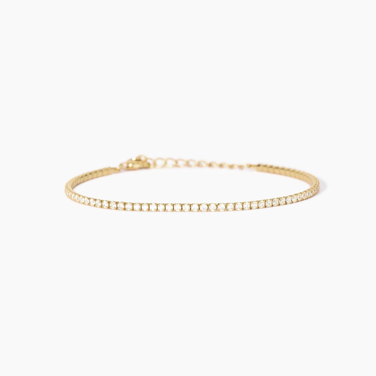 Mabina Bracciale tennis placcato oro con zirconi