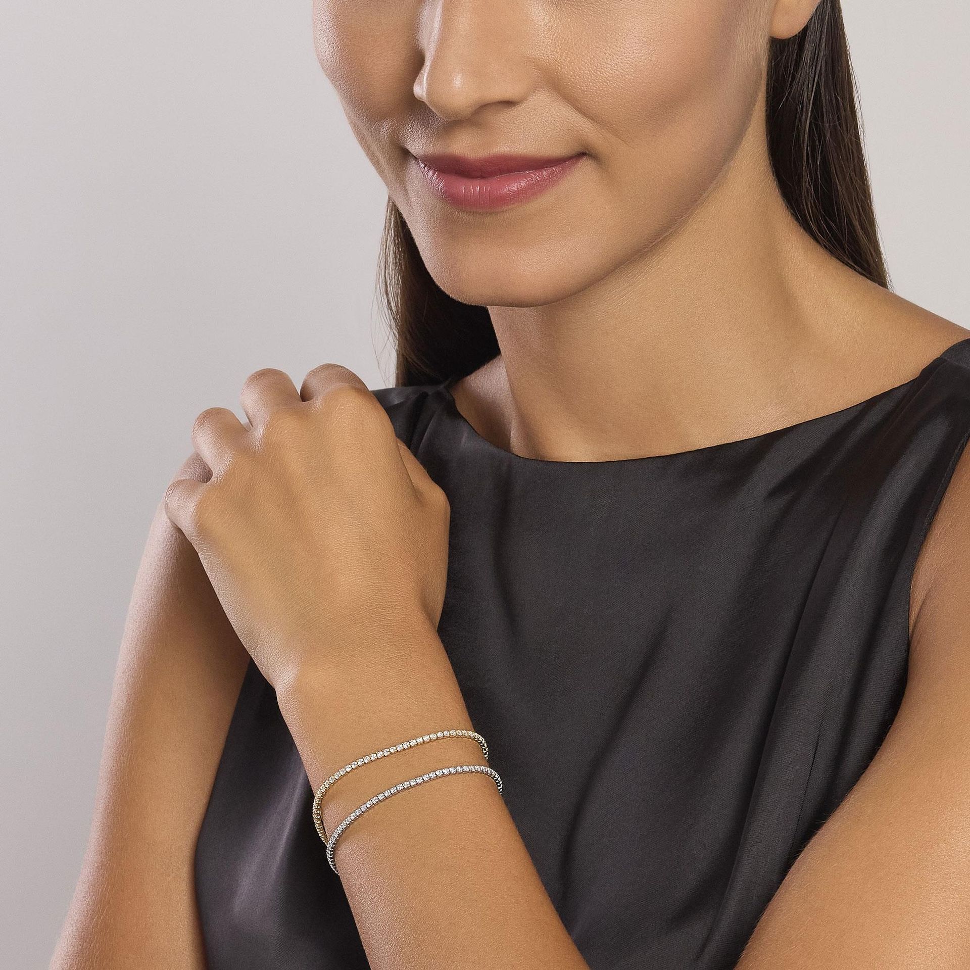 Mabina Bracciale tennis placcato oro con zirconi