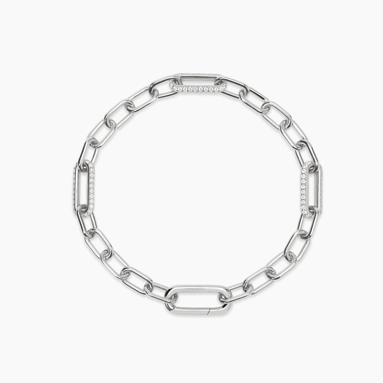 Mabina Bracciale con catene in argento con zirconi