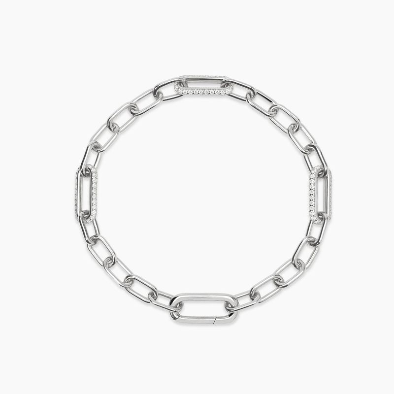 Mabina Bracciale con catene in argento con zirconi