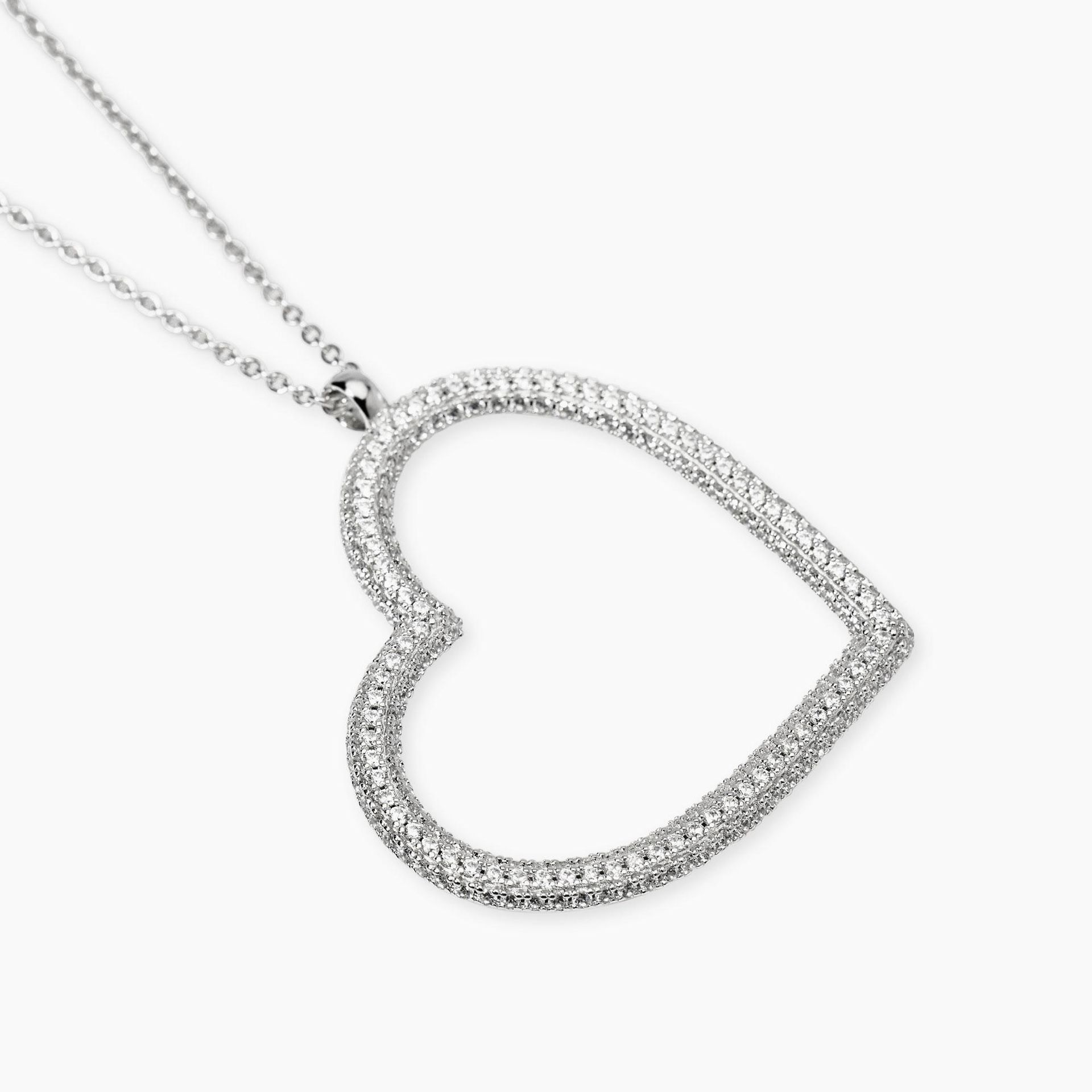 Mabina Collana con cuore in zirconi