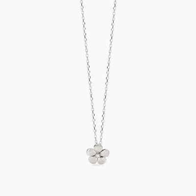 Mabina Girocollo con fiore in argento bulinato