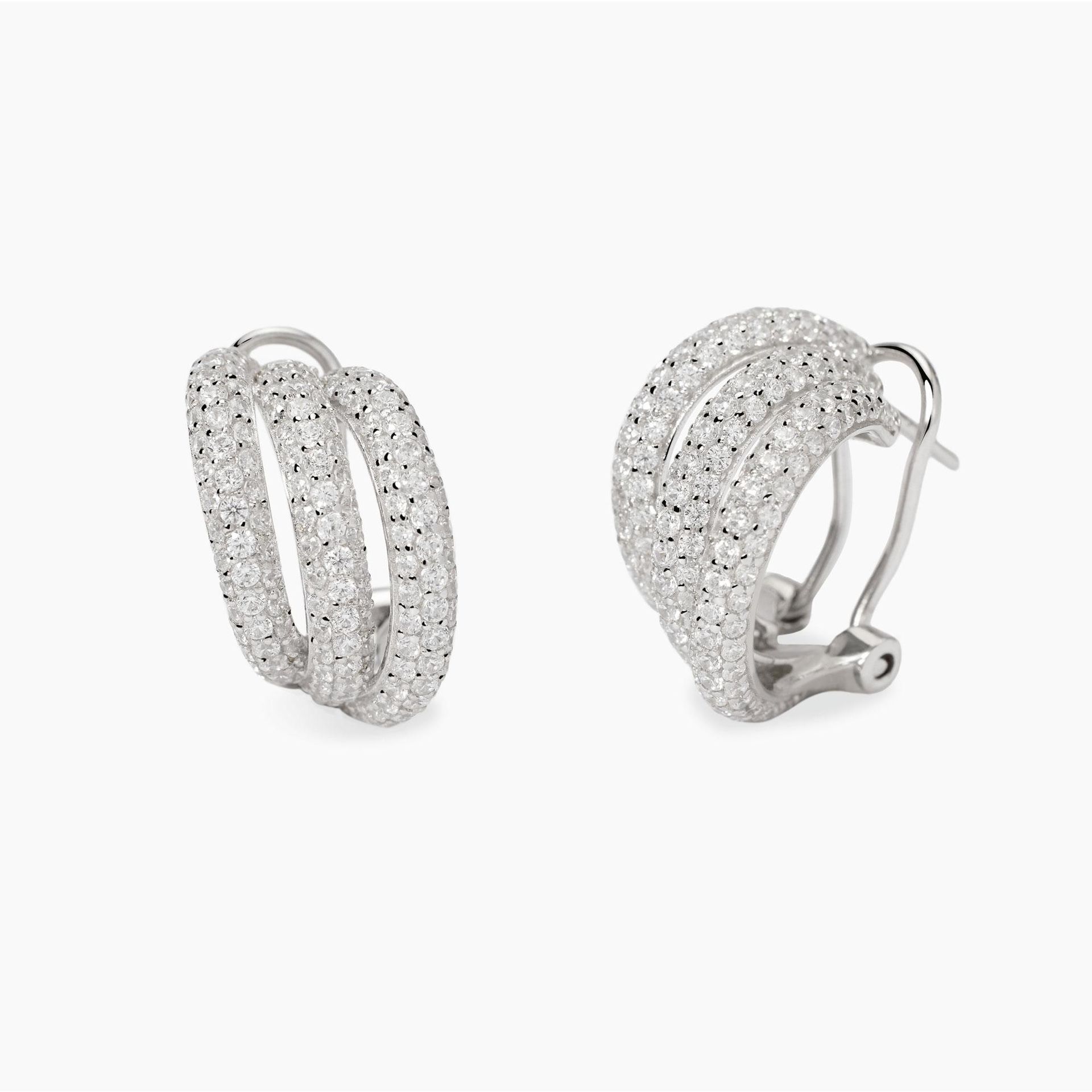 Mabina Orecchini in argento rodiato con zirconi