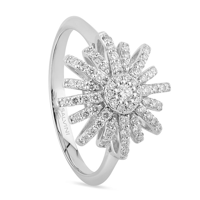 ANELLO SALVINI SOLE IN ORO BIANCO E DIAMANTI 20111431