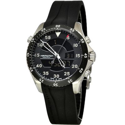 OROLOGIO HAMILTON KHAKI AVIATION FLIGHT TIMER QUARTZ - AIR ZERMATT H64554331