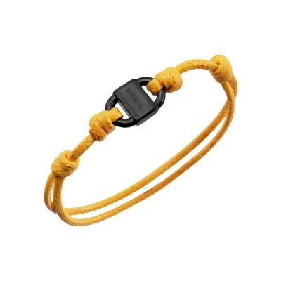 Breil Bracciale B Lock in acciaio color nero e cordino in cotone