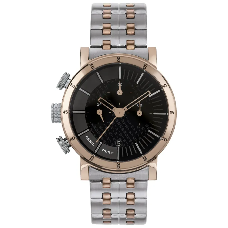 Breil Orologio Chrono Classyt in acciaio bicolor con inserti rose e quadrante nero