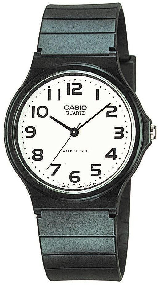 Casio Orologio classico con cinturino nero e quadrante bianco Casio Orologio classico con cinturino nero e quadrante bianco
