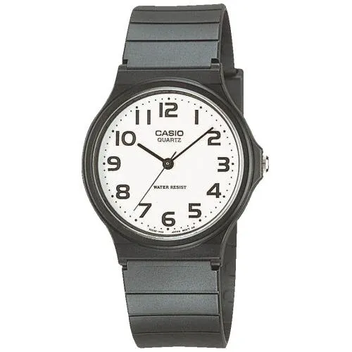 Casio Orologio classico con cinturino nero e quadrante bianco Casio Orologio classico con cinturino nero e quadrante bianco