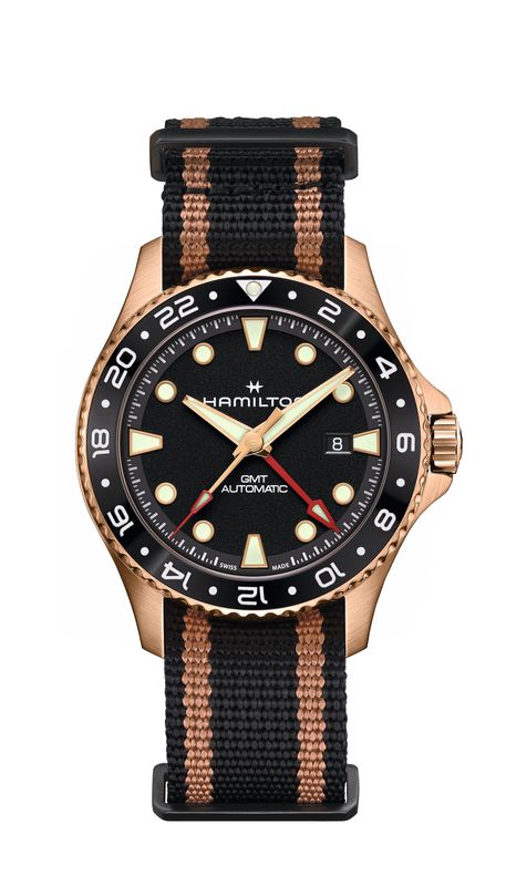 OROLOGIO HAMILTON KHAKI NAVY SCUBA GMT AUTO 43mm H82565930 OROLOGIO HAMILTON KHAKI NAVY SCUBA GMT AUTO 43mm H82565930
