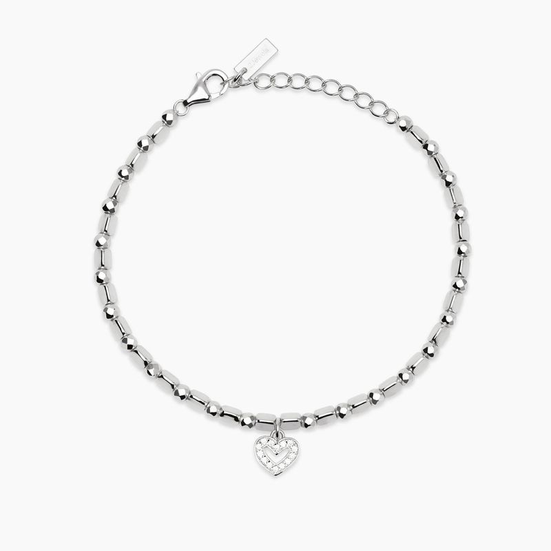 Mabina Bracciale con sfere e ciondolo cuore