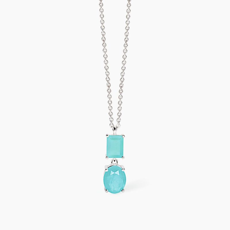 MABINA GIORCOLLO CON PENDENTI FUSION STONE GLASS AZZURRI
