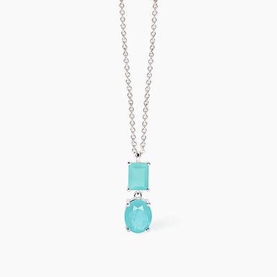 MABINA GIORCOLLO CON PENDENTI FUSION STONE GLASS AZZURRI
