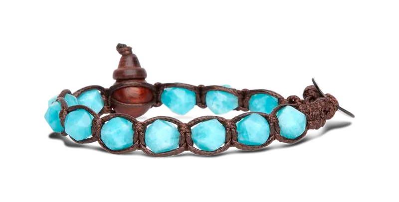 BRACCIALE TAMASHII DIAMOND CUT - GIADA VERDE ACQUA