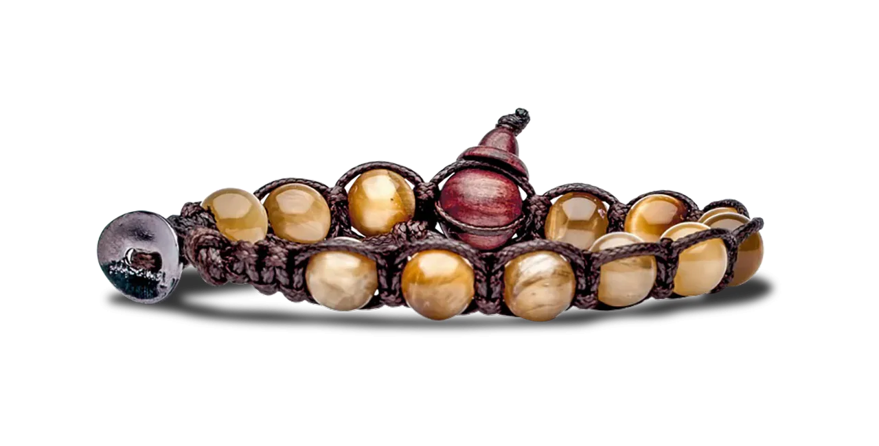 BRACCIALE TAMASHII CLASSICO 8mm - OCCHIO DI TIGRE GOLD