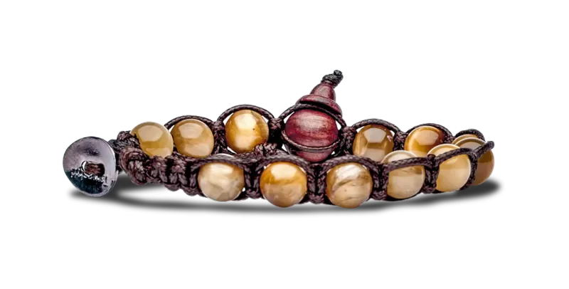 BRACCIALE TAMASHII CLASSICO 8mm - OCCHIO DI TIGRE GOLD