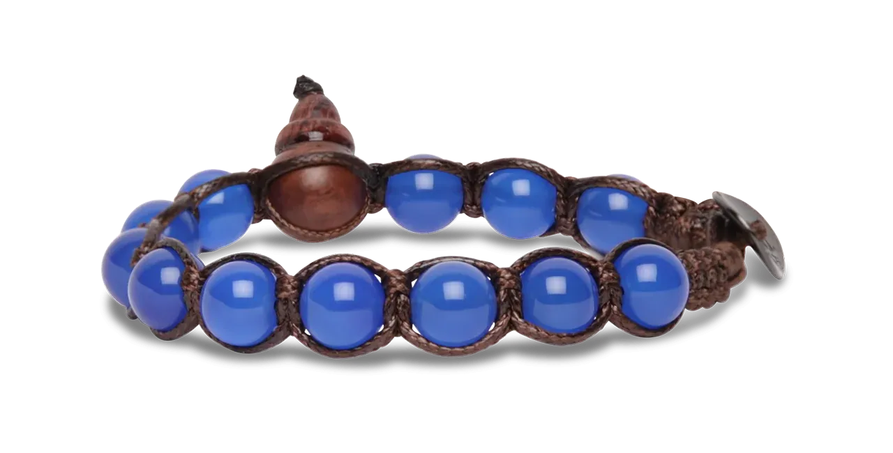 BRACCIALE TAMASHII CLASSICO 8mm - AGATA BLU