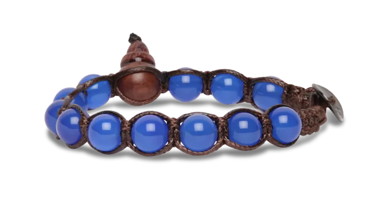 BRACCIALE TAMASHII CLASSICO 8mm - AGATA BLU