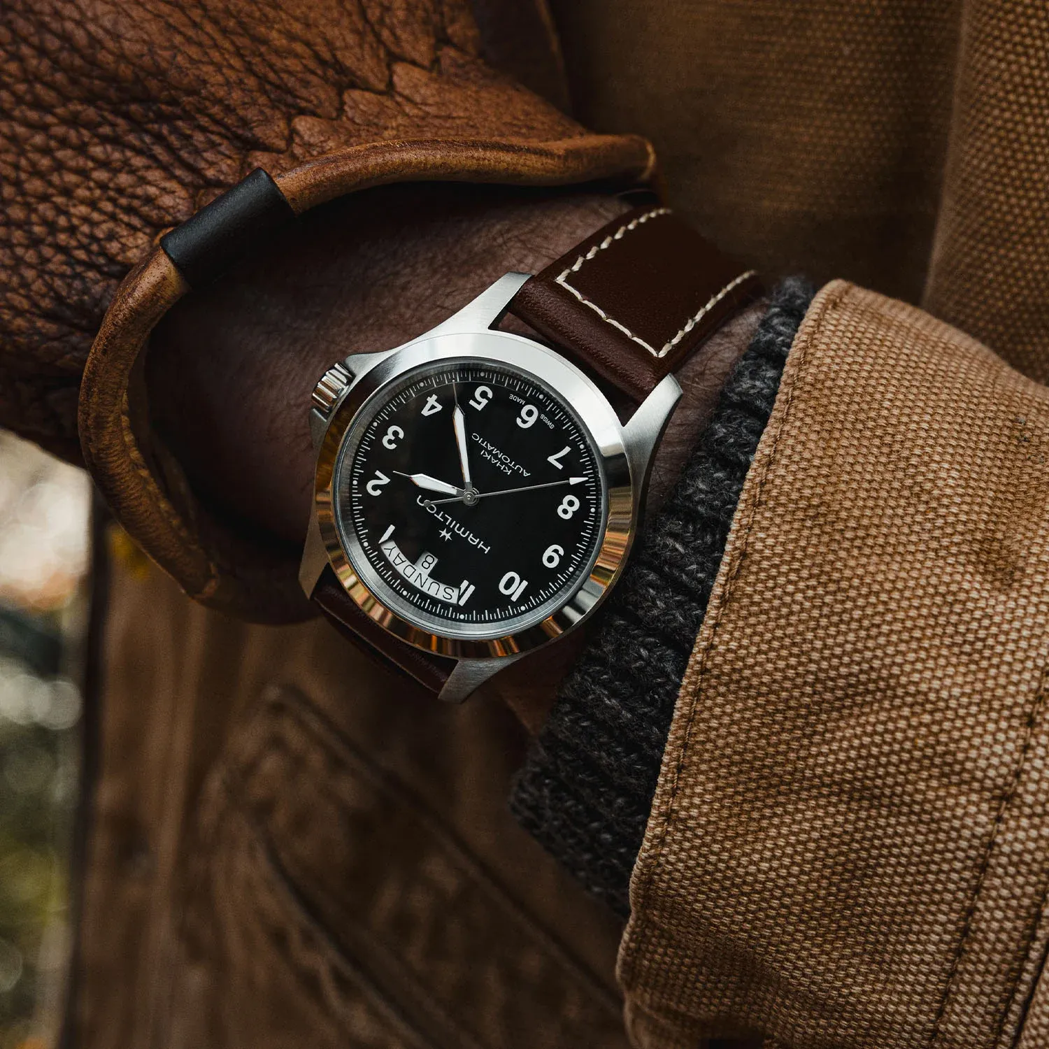 OROLOGIO HAMILTON KHAKI FIELD KING DAY-DATE 40mm H64475531 OROLOGIO HAMILTON KHAKI FIELD KING DAY-DATE 40mm H64475531