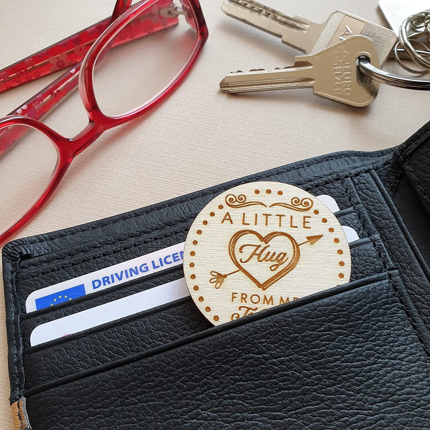 Little Pocket Hug Heart Token Keepsake Gift For Loved Ones Friends &amp; Family Back to School Card
