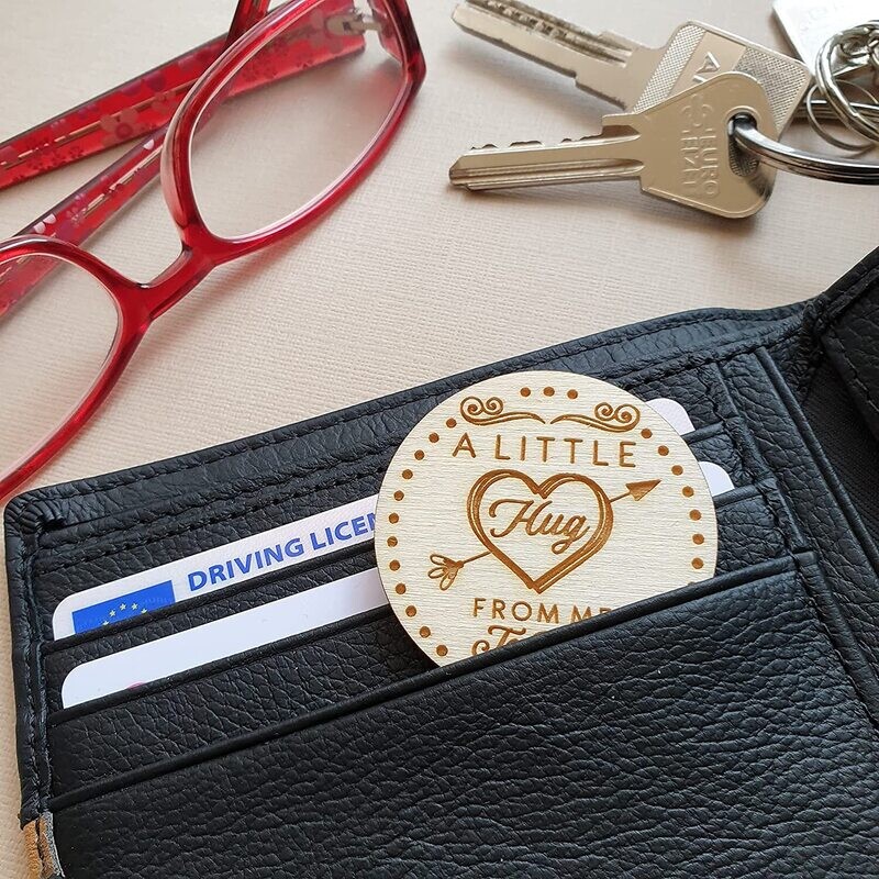 Little Pocket Hug Heart Token Keepsake Gift For Loved Ones Friends &amp; Family Back to School Card