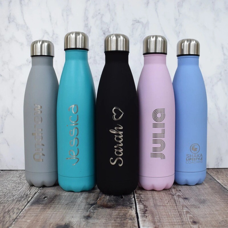 Personalised Water Bottle ENGRAVED - Gym Bottle, Reusable Bottle, Insulated Hot/Cold Flask