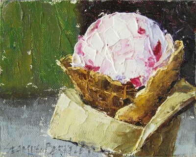 'Raspberry Goat Cheese Ice Cream' Painting