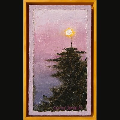 'Full Moon above Tree' Oil Painting