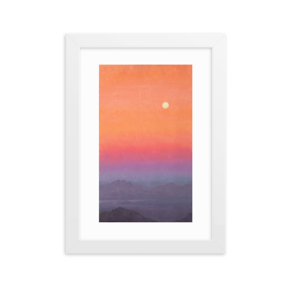 'Sky Island Full Moon' White Framed Poster 12
