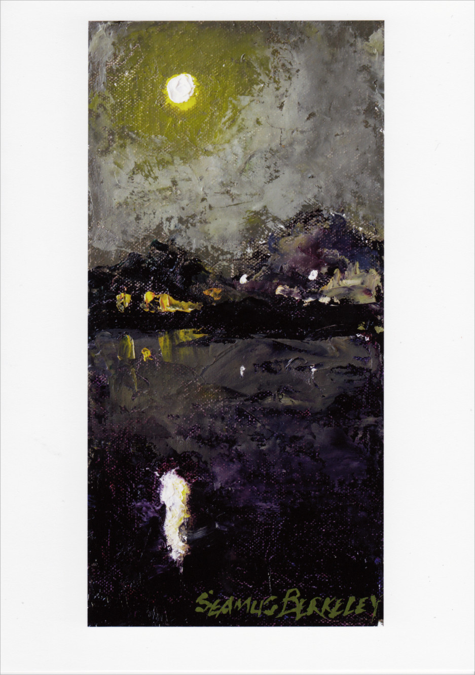 'Full Moon Marina Reflection' Notecard
