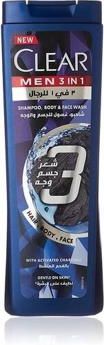 كلير شامبو ، وغسول للشعر والجسم والوجه٣×١__٤٠٠ مل بالفحم المنشط